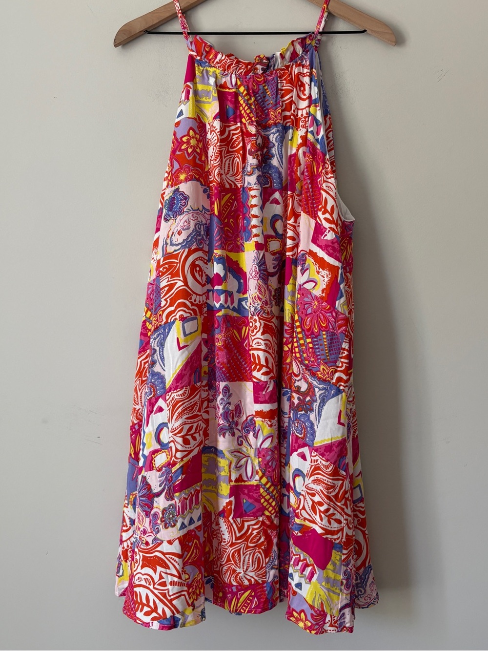 Emily Wonder Patchwork Halter Midi Dress - S